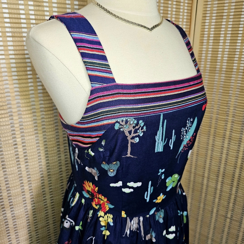 100% Cotton Free People Brand Valley of the Dolls Illustrated Dress